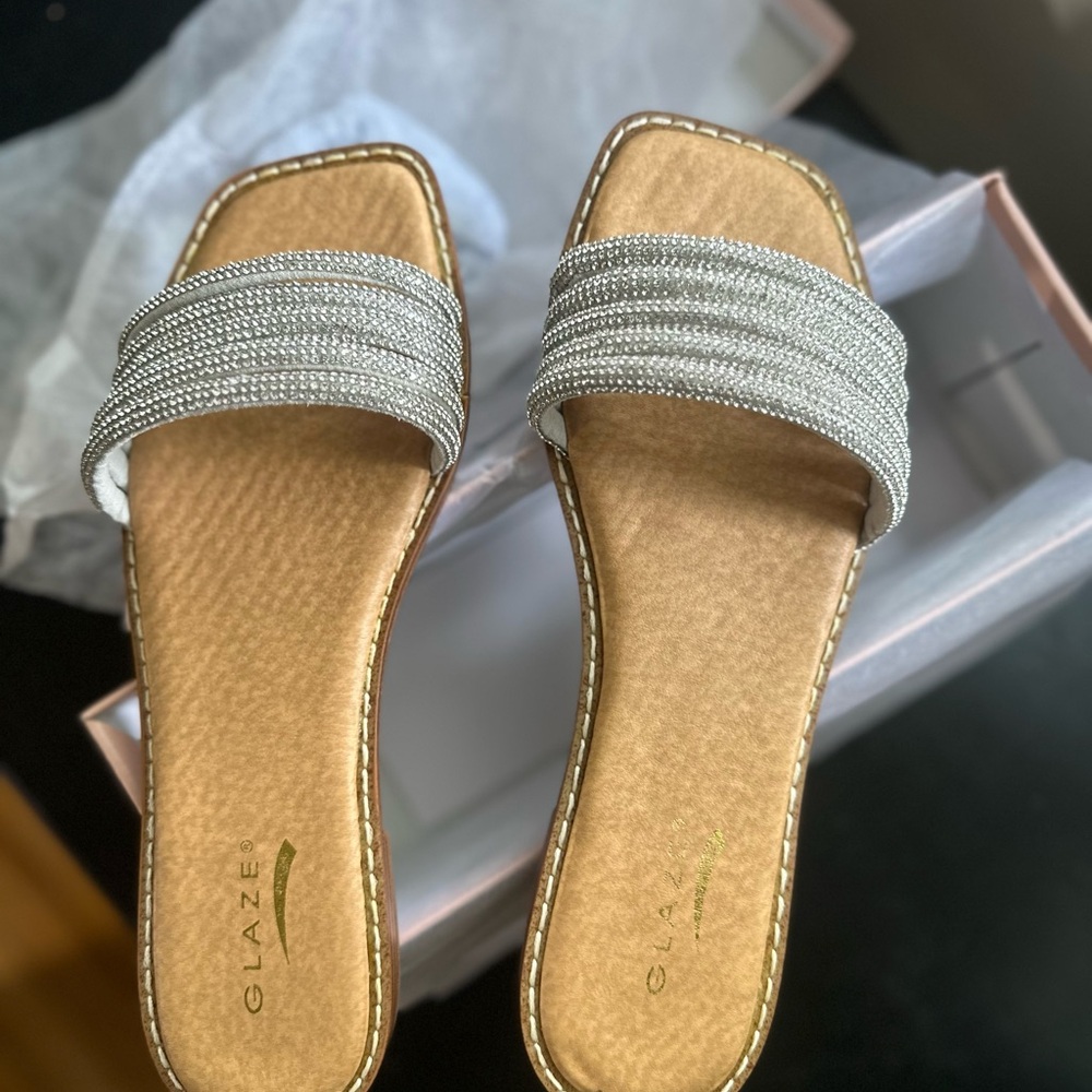 Glaze Silver Rhinestone Sandals